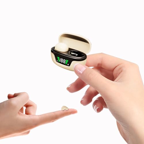 Wireless Small Mini Earbuds Bluetooth in Ear Soft Hidden Headphones Discreet Ear Buds ENC Noise Cancelling Men Women Low Profile Sleep Tiny Earphones for iPhone Android Work Sports Audiobooks - color: Skin
