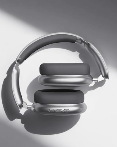 Wentronic Y02 Active Noise Cancelling Wireless Headphones, Grey | Over-Ear, Bluetooth, 60H Playtime,Crystal Clear Calls, Hi-Res Audio, Big Bass, Foldable Lightweight for Travel Home Office - color: Grey