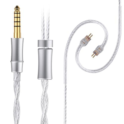 HiFi Earphone Audio Upgrade Cable,8N Silver Plated Headphone Cords,1.3m in Ear Monitor IEM Cord for Audiophile Musician Drummer 4.4mm Plug(0.78mm 2Pin 4.2ft) - size: 4.4mm Plug