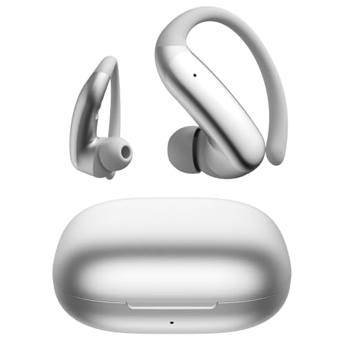 Sport Earbuds with Ear Hook 66hrs Playtime with LED Display Case, Wireless Bluetooth 6.0, Sports Over The Ear Earbuds, IPX4 Gym Workout Running Headphones, Deep Bass & Stereo Sound. - color: Gary