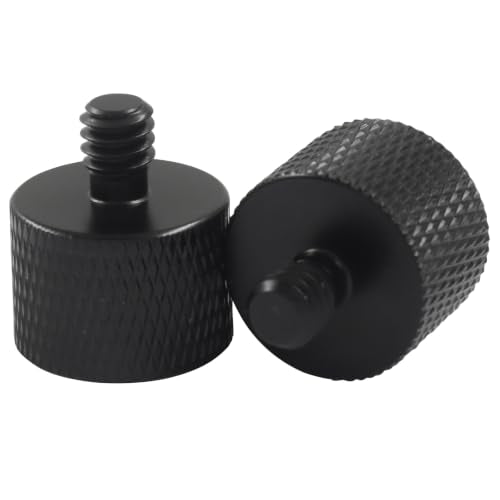 13 Pack Microphone Stand Adapter Set, Black Aluminum Alloy | 3/8 to 5/8 Threaded Screw Mount, 1/4 Threaded Screw for Mic Boom Arm/Camera Tripod/Projector Stand Arm/Fill Light - size: 1 Set 13 Pcs