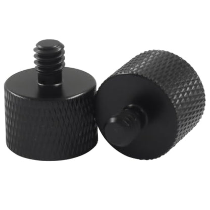 13 Pack Microphone Stand Adapter Set, Black Aluminum Alloy | 3/8 to 5/8 Threaded Screw Mount, 1/4 Threaded Screw for Mic Boom Arm/Camera Tripod/Projector Stand Arm/Fill Light - size: 1 Set 13 Pcs