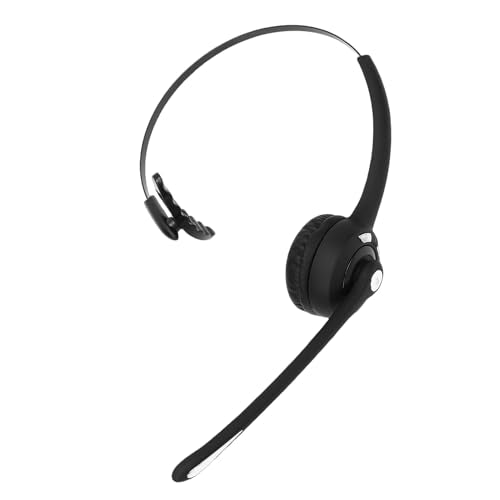 Jiawu Trucker Bluetooth Headset, Noise Cancelling Mic Bluetooth 5.0 Wireless Headset Over Ear Comfort with USB Cable for Truck Driver Video Conference Customer Service
