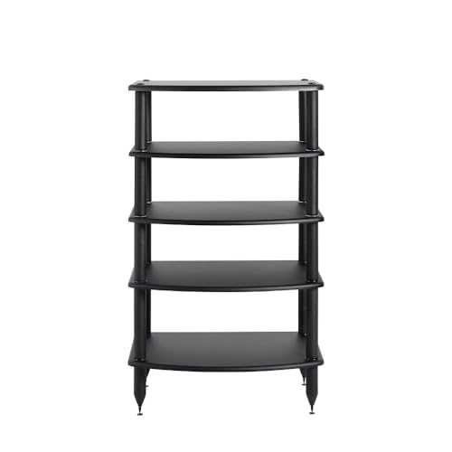 Pangea Audio Vulcan Five Shelf Audio Rack, Media Stand, and Components Cabinet 5 Shelf Black - color: 5 Shelf Black