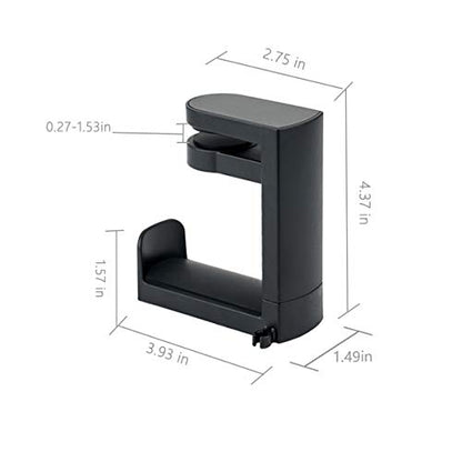 HDW Headphone Stand Holder Mount,Gaming Headset Hanger with Earphone Cable Clip Organizer,Under Desk Headphones Hook with Adjustable 360 Degree Rotation Clamp Black