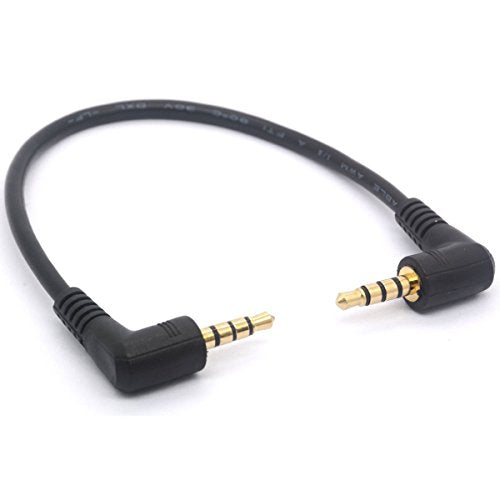 4Pole 3.5mm Audio Cable Right Angle Male to Male 1/8" TRRS Stereo Cord | for iPhone iPad iPod Android Handsets Smartphone Tablets