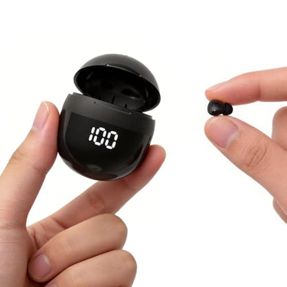 Small Mini Invisible Earbuds Small Mini Headphones Wireless Bluetooth | Low Profile Micro Smallest Tiny Discreet Hidden Earbuds for Work, Invisible Sleep Earphone Ear Buds for Small Ear Canals - color: Black