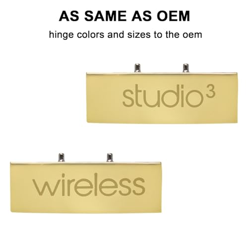 Studio 3 Hinge Replacement Headband Connector Replacement Metal Repair Parts Compatible with Beats Studio 3 Studio 3.0 (A1914) Headphones Replacement Parts Accessories Durable Repair Kit(Gold)
