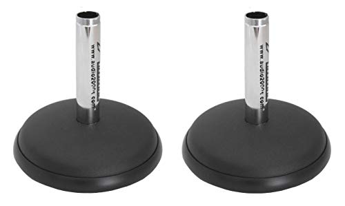 Audio2000'S AST421X2 2-Pack Desktop Microphone Stands with Chrome Plated Pole