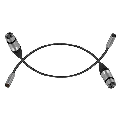 KONDOR BLUE | 16 Inch Mini XLR (TA3) 3-Pin Male to XLR Female Audio Cable (2-Pack) | Braided On-Rig Mic Cable for Blackmagic Design Pocket Cinema Camera 4K 6K, for Canon EOS C70 | Black - color: Black