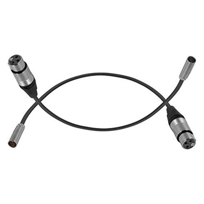 KONDOR BLUE | 16 Inch Mini XLR (TA3) 3-Pin Male to XLR Female Audio Cable (2-Pack) | Braided On-Rig Mic Cable for Blackmagic Design Pocket Cinema Camera 4K 6K, for Canon EOS C70 | Black - color: Black