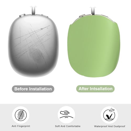 3 in 1 Silicone Case Cover Compatible with Apple Airpods Max Headphones(2026/2024/2020), Anti-Scratch Ear Pad Case Cover Ear Cups Cover and Headband Cover Compatible with Apple Airpod Max 2/1 (Green) - color: Green