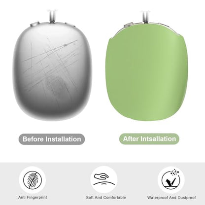 3 in 1 Silicone Case Cover Compatible with Apple Airpods Max Headphones(2026/2024/2020), Anti-Scratch Ear Pad Case Cover Ear Cups Cover and Headband Cover Compatible with Apple Airpod Max 2/1 (Green) - color: Green