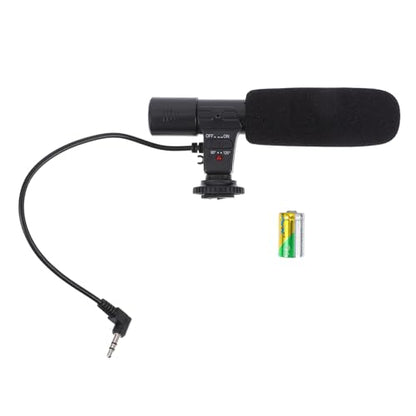 Mikinona Digital Camera Microphone High-Sensitivity Recording Mic for DSLR and Smartphone Interviews Photography with Stereo Plug Condenser Mic for Sound Recording