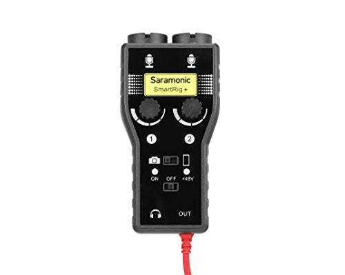 Saramonic SmartRig+ 2-Channel XLR/3.5mm Microphone Audio Mixer with Phantom Power Preamp & Guitar Interface for DSLR Cameras, Camcorders, iPhone, iPad, iPod, and Android Smartphones