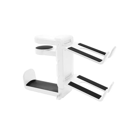 Rotating Headphone Stand with 360° Swivel - Adjustable Clamp-on Under Desk Headset Holder, Universal Gaming & Office Headphone Hanger (White) - color: White