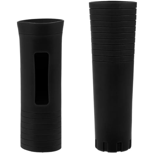 ibasenice 2PCS Microphone Handle Covers, Silicone Mic Sleeves, Black - color: Black