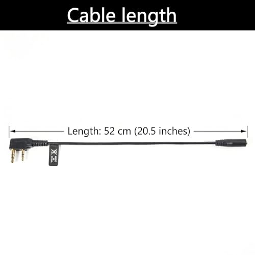 Universal Ham Radio Earpiece Adapter Cable, 2 Pin K Type to 3.5mm Female Headset Line Compatible with BaoFeng UV-5R BF-F8HP AR-152 UV-5R MINI DM-32 Kenwood Retevis Quansheng Walkie-Talkie