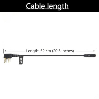 Universal Ham Radio Earpiece Adapter Cable, 2 Pin K Type to 3.5mm Female Headset Line Compatible with BaoFeng UV-5R BF-F8HP AR-152 UV-5R MINI DM-32 Kenwood Retevis Quansheng Walkie-Talkie