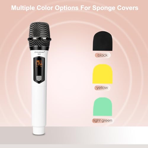 Women's Wireless Microphone - Professional Sound Karaoke Dual Singing Mic for Live Performances, Parties, YouTube&Music, Includes XLR to 0.14in Adapter, Portable Handheld Dynamic Mic