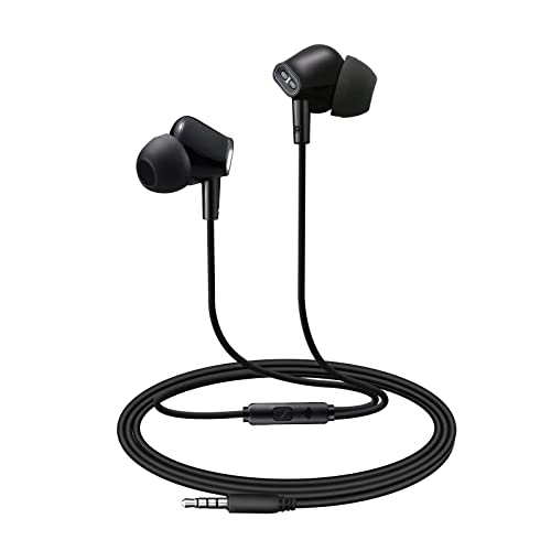 Aylaa Wired Earbuds Headphones for School with Microphone Noise Isolating Stereo Bass in-Ear Earphones – for Smartphones, Tablets, Schools, Ipads, Multiuse - 3.5mm Plug in Audio Jack - Black - color: Black