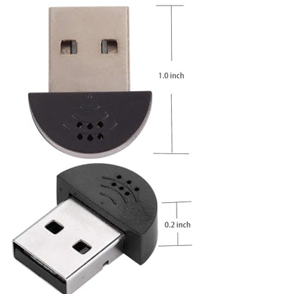 2 Pcs USB 2.0 Mini Microphone for Raspberry Pi 5 4 Model B, Module 3B+, Laptop/Desktop PC Plug and Play for Skype, MSN, Yahoo Recording, YouTube, Google Voice Search and Games