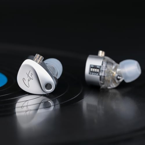 KZ Castor in Ear Monitor Headphones, Dual-Dynamic Driver Wired Gaming Earphones, HiFi IEM Wired Earbuds Noise Cancelling, 2Pin-C Detechable Cable Earbuds with Mic - color: Silver, style: with Mic