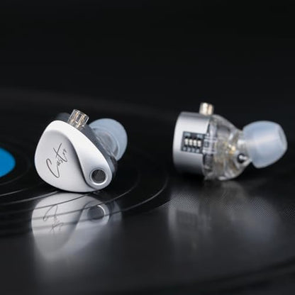 KZ Castor in Ear Monitor Headphones, Dual-Dynamic Driver Wired Gaming Earphones, HiFi IEM Wired Earbuds Noise Cancelling, 2Pin-C Detechable Cable Earbuds with Mic - color: Silver, style: with Mic
