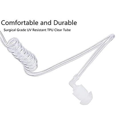 10-Pack Replacement Acoustic Coil Tube with Clip for Baofeng Retevis Midland Kenwood Motorola 2 Way Radio Audio Walkie talkies Headsets Secret Spy Game Earpiece - color: Acoustic Coil Tube-Clip