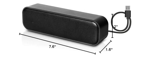 USB Computer Speakers,Laptop Speakers Wired USB Powered,Portable Mini Sound Bar PC Speakers for Windows PC,Desktop Computer,Laptops and Checkout Counter with Stereo Sound - size: H008
