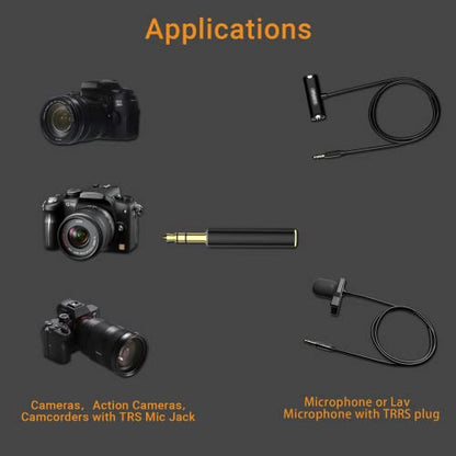 3.5mm TRRS to TRS Mic Adapter,Microphone Adapter for Canon,Nikon Cameras,3.5mm TRRS Female to TRS Male Microphone Adapter for Audio Recorder-2 Packs