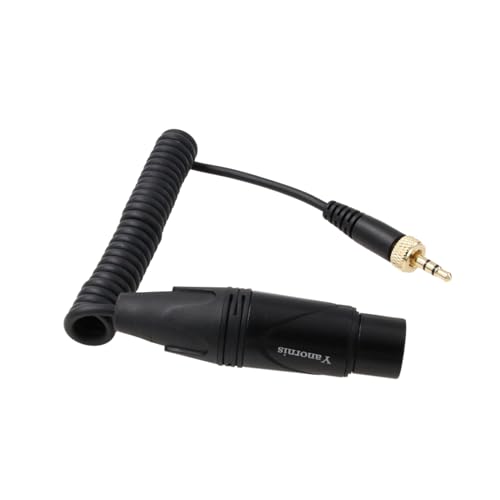 Microphone Transmitter Audio Cable Coiled for Sennheiser SK500 G4 Sony UWP D11 D21 XLR 3 Pin Female to Locking 3.5mm 1/8" TRS - color: XLR3F to 1/8", size: Coiled, up to 50cm