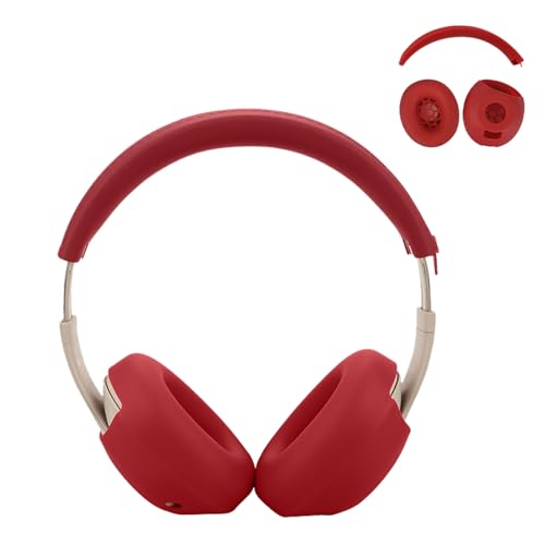Studio Pro Silicone 2-in-1 Sweat Case Cover Set with Anti-Scratch Ear Pad Covers & Zipper Headband Cover – Compatible with Beats Studio Pro Wireless Headphones（Red） - color: Red 2-in-1
