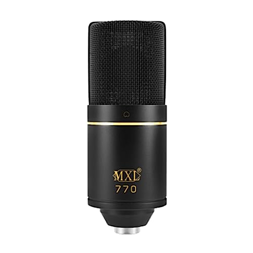 MXL 770 Condenser Microphone for Podcasting, Singing, Home Studio Recording, Gaming & Streaming | XLR | Large Diaphragm | Cardiod (Black) - style: MXL 770