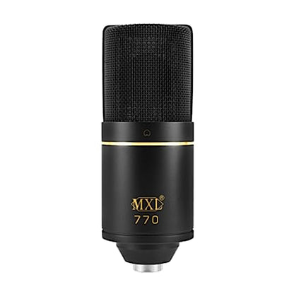 MXL 770 Condenser Microphone for Podcasting, Singing, Home Studio Recording, Gaming & Streaming | XLR | Large Diaphragm | Cardiod (Black) - style: MXL 770