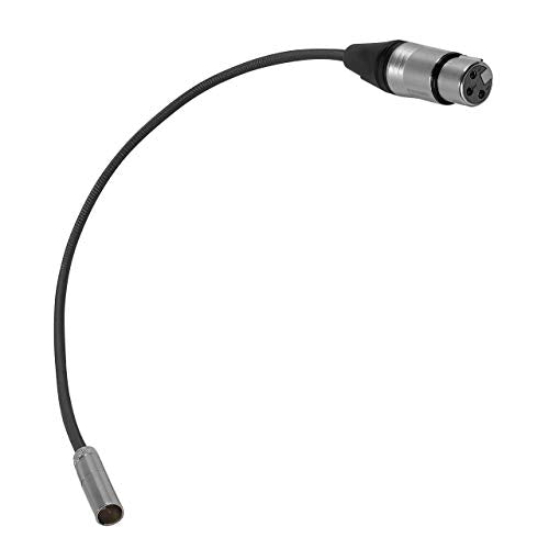 KONDOR BLUE | 16 Inch Mini XLR (TA3) 3-Pin Male to XLR Female Audio Cable | Braided On-Rig Mic Cable for Blackmagic Design Pocket Cinema Camera 4K 6K, for Canon EOS C70 | Black - color: Black