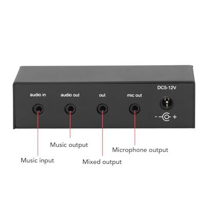 Stereo Sound Preamplifier, Professional Mic Headphone Amp Phono Turntable Phonograph Preamp with Independent Volume Control for Home Studio and Desktop Audio Systems Black