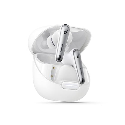 Soundcore by Anker Liberty 4 NC Wireless Earbuds | 98.5% Noise Reduction, Adaptive Noise Cancelling to Environment, Hi-Res Sound, 50H Battery, Wireless Charging, Bluetooth 5.3 - color: Clear White
