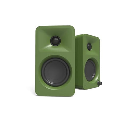 Kanto ORAMN 100W Powered Reference Desktop Computer Speakers with Bluetooth 5.0 and USB-C Input | Bi-Amplified | 100 Hz Automatic Crossover | Reference Quality Sound | Pair | Moss - color: Moss, size: 3" Woofer - 100 Watts