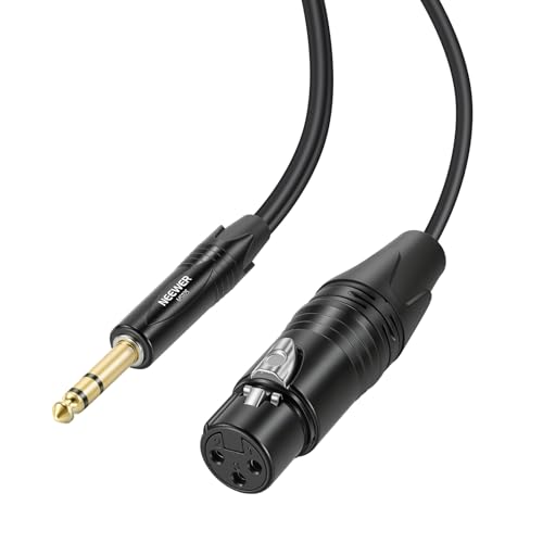 NEEWER 6.35mm 1/4 Inch TRS to XLR Female Cable, 10 ft Microphone Guitar Bass Cord Adapter Connector for Shotgun Condenser Mic Audio Amplifier Mixer Powered Speaker PA System, MS025 - size: 6.35mm（304cm）, style: XLR Female
