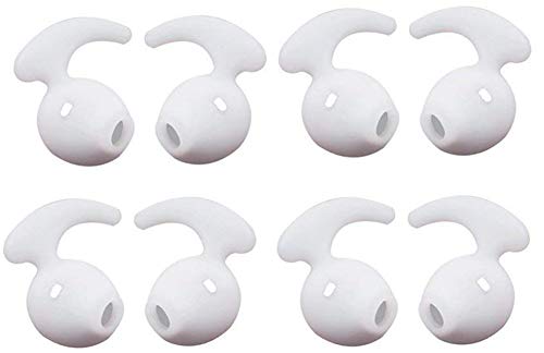 Lunies Earbud Covers Ear Hooks Tips Replacement Silicone Ear Gels Buds for Samsung S7 S7edge S6 Edge 9200 G9250 Level U Earbuds 4 Pairs White - color: White