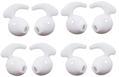 Lunies Earbud Covers Ear Hooks Tips Replacement Silicone Ear Gels Buds for Samsung S7 S7edge S6 Edge 9200 G9250 Level U Earbuds 4 Pairs White - color: White