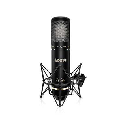 iCON Pro Audio Apollo 34mm Condenser XLR Microphone with Shock Mount | 34mm Gold-Sputtered Capsule Cardioid XLR Microphone for Studio Streaming