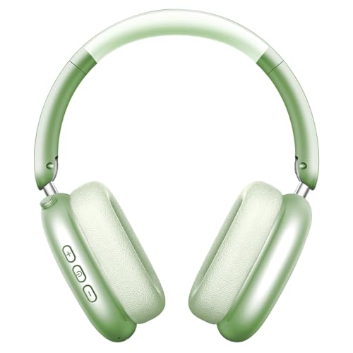 Wentronic Y01 Wireless Noise Canceling Headphones Bluetooth 5.3 Over Ear Headphones with Microphone, Hi-Res Audio, 48H Playtime, Foldable Comfortable Earpads,Compatible with iOS,Android,PC, Green - color: Green