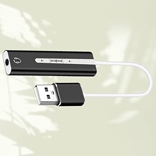 Hemoton 2pcs USB External Sound Card Surround Sound for Microphone and Earphone Volume for Computer Use Black