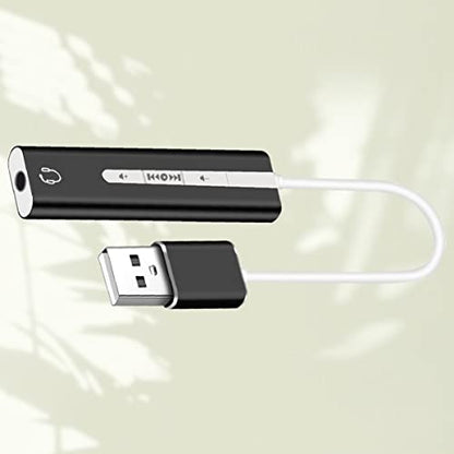 Hemoton 2pcs USB External Sound Card Surround Sound for Microphone and Earphone Volume for Computer Use Black