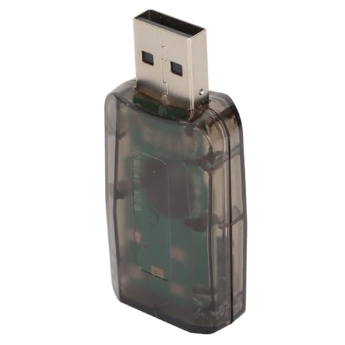 Stereo Virtual 5.1 Channel USB 2.0 Pure Digital Sound Card with 3.5mm Headphone Microphone Jacks External Sound Adapter for Windows PC