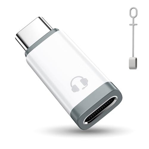 TiMOVO Lighting to USB C Audio Headphone Adapter with Line Control, White | Lighting to USB C Earphone Adaptor for iPhone 17/16/15 Series, iPad Air/Pro/Mini, Not for Charging and Data Transfer - color: White