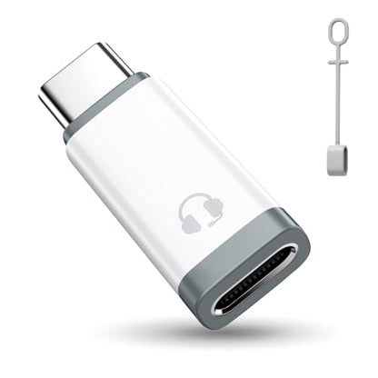 TiMOVO Lighting to USB C Audio Headphone Adapter with Line Control, White | Lighting to USB C Earphone Adaptor for iPhone 17/16/15 Series, iPad Air/Pro/Mini, Not for Charging and Data Transfer - color: White