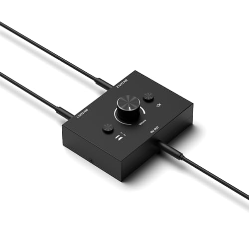 3.5mm Stereo Audio Switch Audio Switcher Passive Speaker Headphone Manual Selector Splitter Box Audio Sharing - size: 3.5mm Switch 2 Port